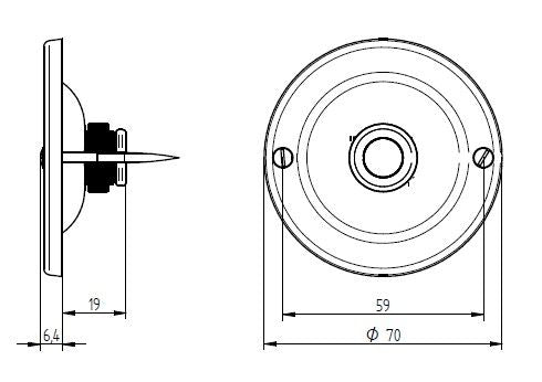 Sonnette filaire rond acier blanc boite d'encastrement