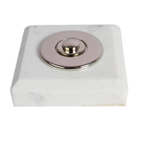 Sonnette Hamburg filaire marbre blanc collerette chrome