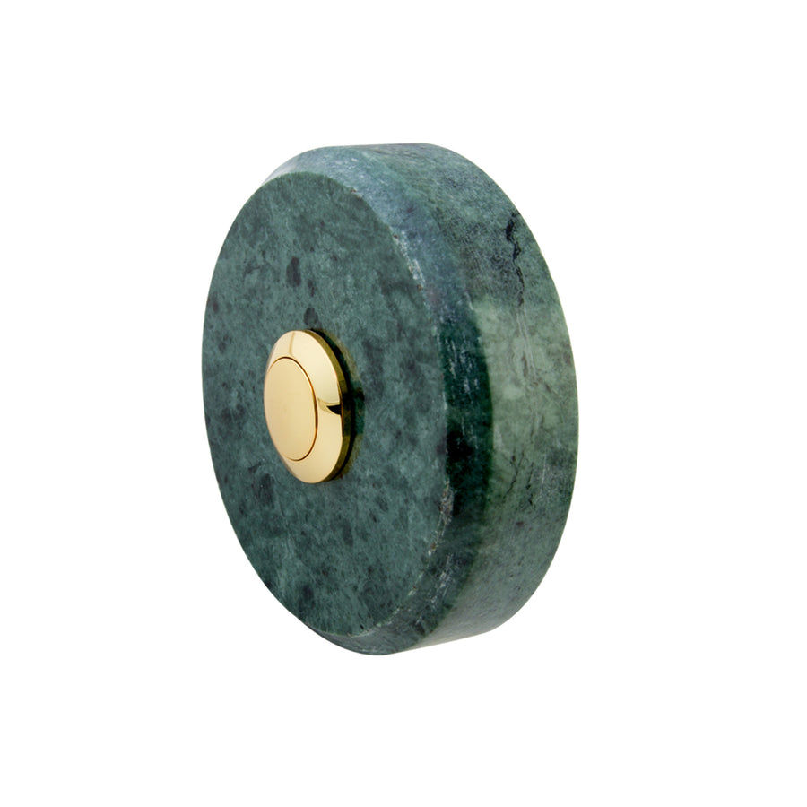 Sonnette Cadix filaire marbre vert bouton laiton