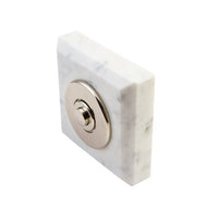 Sonnette Hamburg filaire marbre blanc collerette chrome