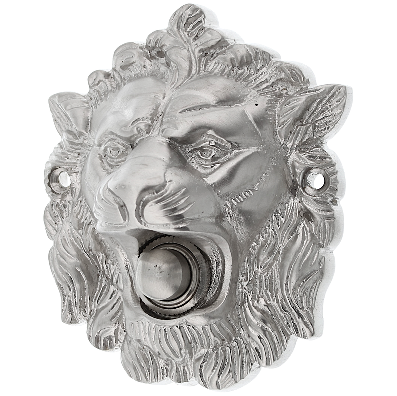 Sonnette Tête de Lion laiton nickelé