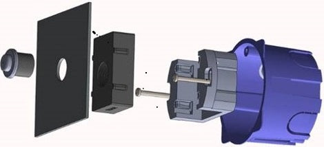 Sonnette sans fil carré acier anthracite boite d'encastrement