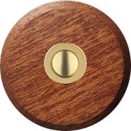 Sonnette Landes filaire bois mélèze rond bouton laiton