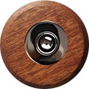 Sonnette Luberon filaire bois mélèze rond collerette chrome