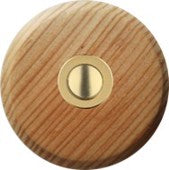 Sonnette Landes filaire bois tropical rond bouton laiton