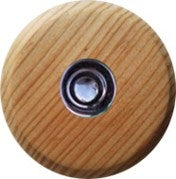 Sonnette Ardennes filaire bois tropical rond bouton chrome