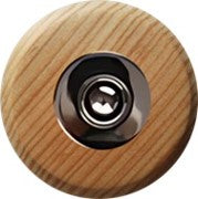 Sonnette Esterel filaire bois tropical rond collerette chrome