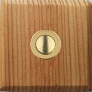 Sonnette Landes filaire bois tropical carré bouton laiton