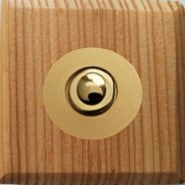 Sonnette Luberon filaire bois tropical carré collerette laiton