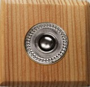 Sonnette Fougeres filaire bois tropical carré collerette perlée chrome