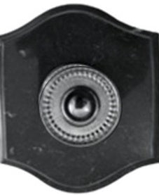 Plaque à chapeau Napoléon filaire marbre noir collerette perlée chrome