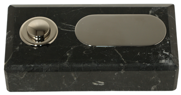 Sonnette Tavira filaire marbre noir bouton étiquette chrome