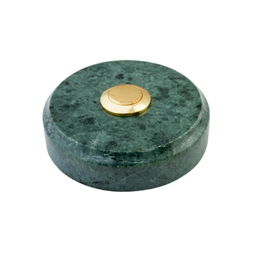 Sonnette Cadix filaire marbre vert bouton laiton