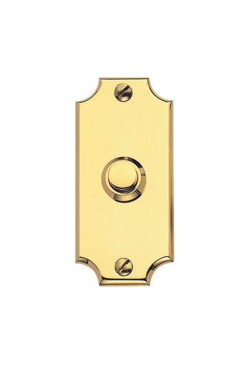 Bouton de sonnette bois triskel D95 sans fil laiton + carillon sans fil