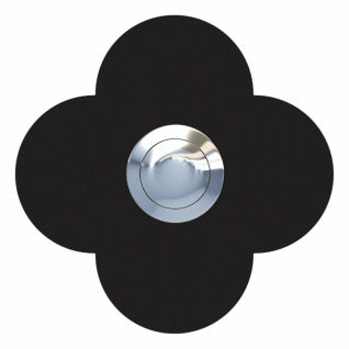 Sonnette filaire acier fleur noir